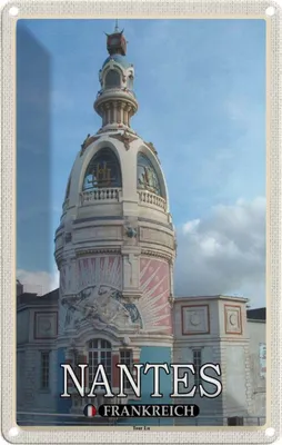 Produktbild von vianmo Blechschild 30x20 cm Nantes Frankreich Tour Lu Abenteuer Reisen Urlaub