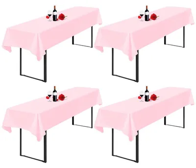 Immagine prodotto di Tovaglia per birreria, set da 4 pezzi, 100 x 250 cm, rosa, impermeabile, in poliestere