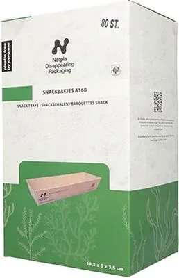 Produktbild von Snacktrays, Pappe "NOTPLA" 3,5 cm x 5 cm x 18,5 cm braun