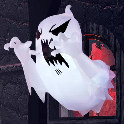Obrázok produktu pre Nafukovateľný, strašidelný duch na Halloween – Nafukovací – Nafukovateľné LED svetlo s motívom ducha na Halloween – Na vonkajšie použitie