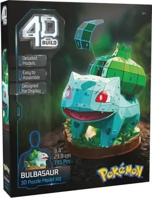 Produktbild von 3D Puzzle Bulbizarre Pokémon 4D Build, 195 Teile, 24cm, Modellbausatz ab 12 Jahren