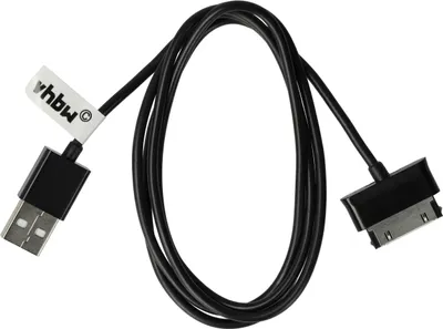 Produktbild von vhbw USB-Kabel kompatibel mit Samsung Galaxy Tab 2 10.1 16GB, 10,1, 2 10.1 16G, 2 10.1 Tablet - Datenkabel 2in1 Ladekabel, 120cm Schwarz