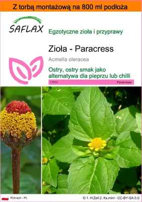 Zdjęcie produktu dla SAFLAX - Garden in the bag - Zioła - Paracress - 500 Nasiona - Z podłożem uprawowym w praktycznej, samorozkładającej się torbie - Acmella oleracea