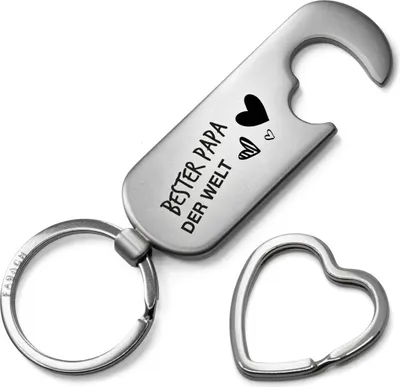 Produktbild von FABACH Bester Papa Schlüsselanhänger mit Flaschenöffner und Gravur Bester Papa der Welt - Geschenkidee für Vater zum Geburtstag, Geschenk zum Vatertag