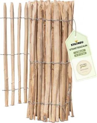 Produktbild von Französischer Premium Staketenzaun Kastanie - Länge 5 Meter, Höhe 100 cm, Lattenabstand 2-3 cm