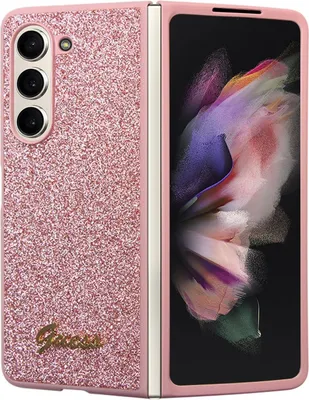 Produktbild von Guess GUHCZFD5HGGSHP Samsung Galaxy Z Fold 5 hardcase Glitter Script pink
