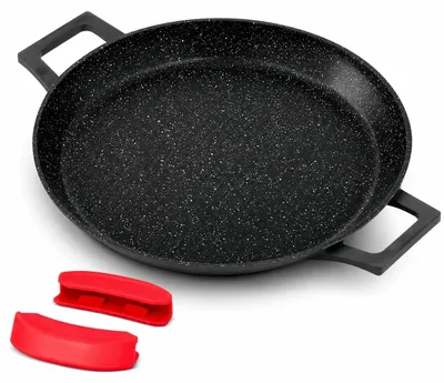 Paella-Pfanne 32/40 cm, antihaftbeschichtet, Aluminium, schwarz