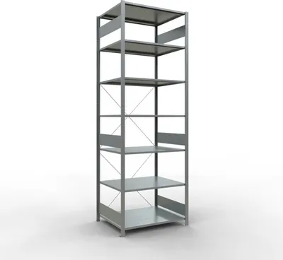 Produktbild von Schulte Fachbodenregal MULTIplus150 Stecksystem | Grundregal | HxBxT 300x100x80cm | 7 Ebenen | Fachlast 150kg | Verzinkt