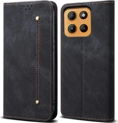 Obrázek produktu pro Pouzdro pro Motorola Moto G15, Kožené Peněženkové Pouzdro s Magnetickým Uzavíráním a Stojánkem černé