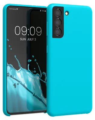 Produktbild von kwmobile Handyhülle für Samsung Galaxy S21 Hülle - Case Silikon - Kabelloses Laden - Schutzhülle Cover in Cool Glacier