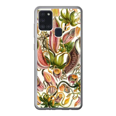 Produktbild von MuchoWow® Handyhülle Schutzhülle Hülle für Samsung Galaxy A21s Nepenthaceae - Künstliche Blumen Silikon Softcase Handy Hülle - Hartschale