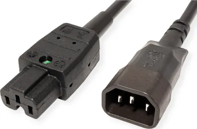 Obrázek produktu pro BACHMANN Kabel síťový prodlužovací, IEC320 C14 - C15A, 3m, černý (356.1258) (19.07.1408)