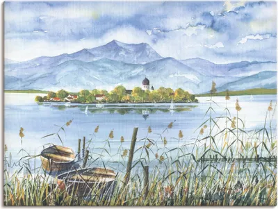 Produktbild von ARTland Leinwandbild Seeblick Herreninsel Größe: 40x30 cm