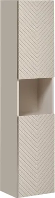 Zdjęcie produktu dla Wysoka Szafka Łazienkowa 140 Cm Kaszmir Z Frezowanym Frontem