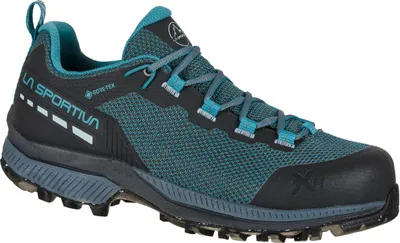 Wanderschuh für Damen "TX Hike Woman Gtx" von La Sportiva; in Blau und Schwarz mit Schnürung und rutschfester Sohle.