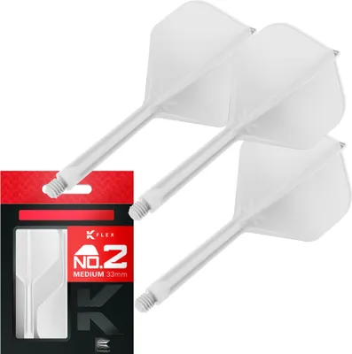 Produktbild von Target Darts K Flex Dartflights und -schäfte, No.2 - Lang (33mm), Weiß
