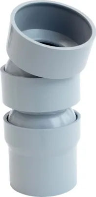 Produktbild von INEFA Flexibler Regenrohrbogen, PVC DN50 / 50mm 22-45 Grad, 2 Bogenstücke Grau Dachrinnenzubehör, einfache Steckmontage,  Germany