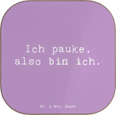 Produktbild von Mr. & Mrs. Panda Tischschoner Spruch Pauken Motivation - Lavendeltraum - Geschenk, Orchester, Instrument, Percussion, Timpani, Musik, Untersetzer für Gläser, Lernen