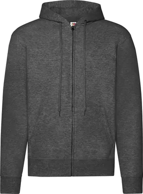 Produktbild von Fruit of the Loom Herren Hoodie Sweater Sweat Jacke Kapuzenpullover, Größe:L, Farbe:Dark Heather Grey