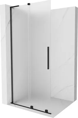 Produktbild von Mexen Velar L Schiebeduschwand Walk-in 110 x 200 cm, matt 8 mm, schwarz - 871-110-003-33-70
