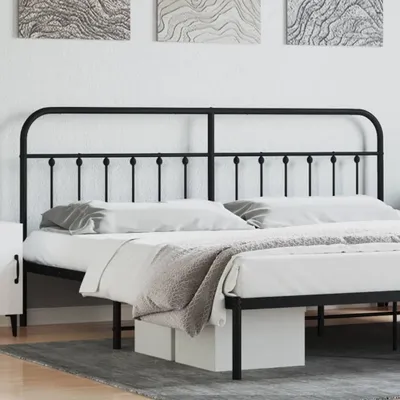 Produktbild von The Living Store Kopfteil Metall Schwarz 200 cm