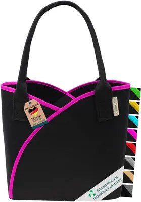 Produktbild von SILUK Filztasche Einkaufskorb Einkaufstasche, Filztaschen Shopper, Groß Multifunktional Filzkorb zur Aufbewahrung Einkaufskörbe (Modell 1 Rosa)