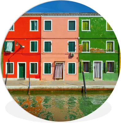Produktbild von MuchoWow® Rundes Wandbild - Runde Bilder Italien - Architektur - Wasser Ø 60 cm Kreis Wanddekoration Kunststoff - Wandkreis - Wandschmuck - Wand Kreis - Das Schlafzimmer - Die Bilder - Wandmalerei - Kunst für das Haus - das Plastik