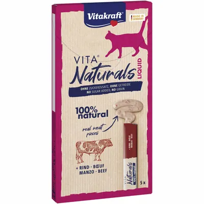 Image de Vitakraft Friandises pour chats Vita Naturals Liquid au bœuf (5 x 15 g)