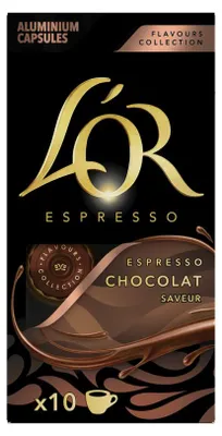 Obrázek produktu pro Kapsle s kávou a čokoládou L'OR, určené pro kávovary Nespresso®, 20 kusů.