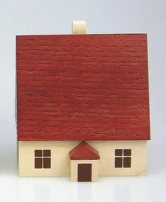 Produktbild von Tischdekoration Holzhaus natur Höhe 7cm NEU