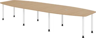 Produktbild von bümö Konferenztisch groß KT40 - Nachbildung: Eiche, tischfuss: Füße in Weiß