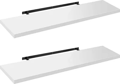 Immagine prodotto di Set di 2 mensole sospese da parete | Bianco | 110x22,9x3,8 cm
