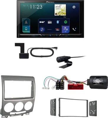 Produktbild von Pioneer SPH-DA230DAB CarPlay Android Auto USB Bluetooth Einbauset für Mazda 5 CR