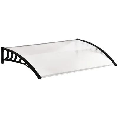 Obrázek produktu pro Outsunny stříška na vchodové dveře Stříška 90 x 150 cm stříška na vchodové dveře z polykarbonátu, stříška s UV ochranou, ochrana proti slunci, ochrana proti dešti pro venkovní použití, bílá barva