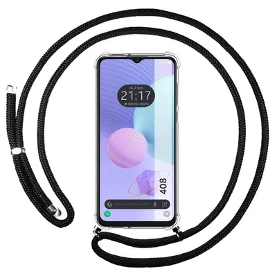 Produktbild von Tumundosmartphone Hülle Anhänger Transparent für TCL 408 Mit Lanyard Schwarz