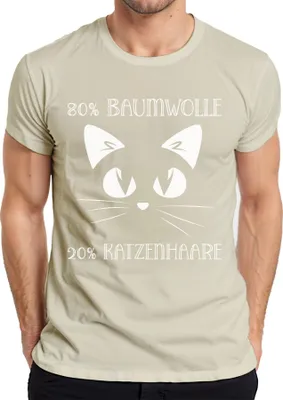 Zdjęcie produktu dla 80% bawełna 20% sierść kota fan kota mama śmieszne powiedzenie koszulka męska, natura, XXL