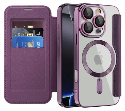 Zdjęcie produktu dla Techsuit - SmartMag Book etui na iPhone 16 Pro Max - fioletowe