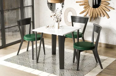 Immagine prodotto di Tavolo da pranzo allungabile Endo-Möbel Adeo 80cm - 170cm con struttura in metallo (bianco lucido)