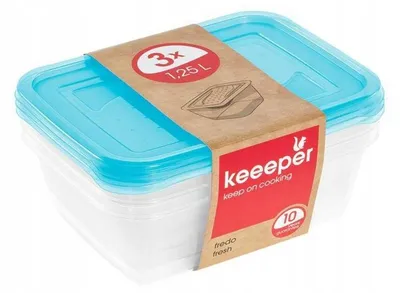 Produktbild von Keeeper Fredo Fresh Lebensmittelbehälter-Set 3x 1,25L Blau