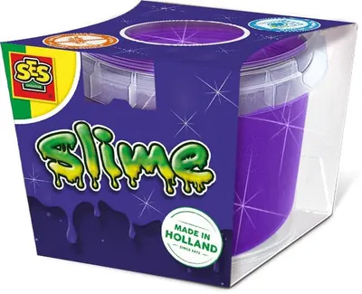 Obrázok produktu pre SES Creative - Slime Glitter Paars - Slijm in felle kleur – Kant en klare slijm - Spelen met slijm – 140 gram, Sliz, 3 rok / roky, Purpurová, 1 kusov