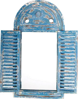 Produktbild von Esschert Design Spiegel Louvre verwittertes blau; WD13