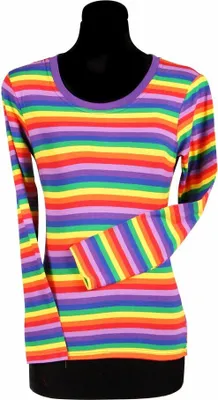 Produktbild von Ringelshirt langarm bunt - Faschingskostüm Damen Größe: L