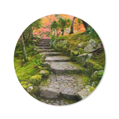 Produktbild von MuchoWow® Mauspad Mousepad Natur - Steine - Kröte - Moos - Japanisch 20x20 cm - Mousepads - Maus Mat - Pad - Mausunterlage - Schreibtischmatte