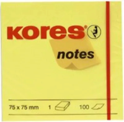 Zdjęcie produktu dla Kores Haftnotizen "notes", 75 x 75 mm, blanko, gelb