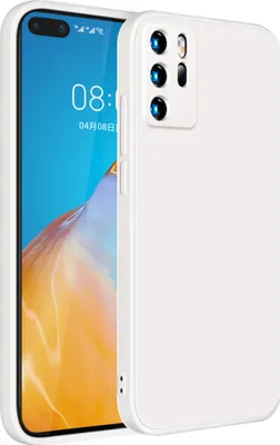 Produktbild von Huawei P40 Hülle, LaimTop Slim Liquid Silikon Gel Gummi Schutzhülle für Huawei P40 Weiß