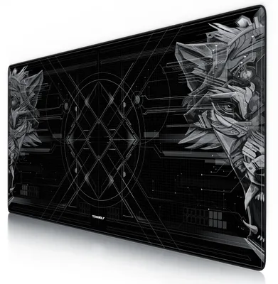 Zdjęcie produktu dla Podkładka pod mysz do gier Titanwolf, XXXL speed mousepad 1200 x 600 mm, szybkość i precyzja, podwójny wilk