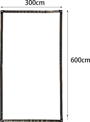 Obrázek produktu pro 300 × 600 cm Průhledná plachta s oky a šňůrkou, ochrana proti mrazu, ochrana proti UV záření, větruodolná, nepromokavá zahradní plachta PE
