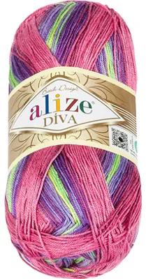Obrázek produktu pro Příze DIVA BATIK - 100 g, 350 m - Růžová,Zelená