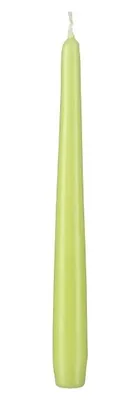 Zdjęcie produktu dla Świeczki stożkowe w kolorze limonkowym, 290 x Ø 23 mm, 12 sztuk