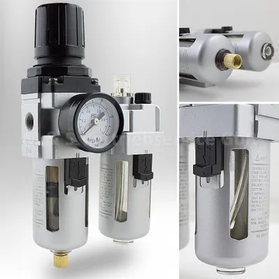 Produktbild von Bituxx Druckluft Wartungseinheit Wasserabscheider Oeler 1/4 Druckminderer MS-15816